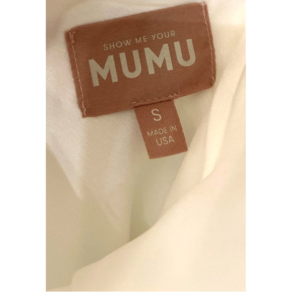 Show Me Your Mumu Jasmine Halter Midi Dress Ivory Luxe Satin S - Picture 6 of 8